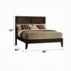 Paneled Eastern King Low Profile Bed with Chamfered Legs, Brown