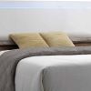 Leatherette Eastern King Bed with LED Panel Headboard and Chrome Legs, White
