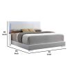 Leatherette Eastern King Bed with LED Panel Headboard and Chrome Legs, White