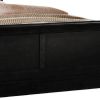 Transitional Panel Design Sleigh Eastern King Size Bed, Black