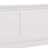 Transitional Panel Design Sleigh Eastern King Size Bed, White