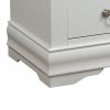 2 Drawer Wooden Nightstand with Metal Hanging Pulls and Bracket Feet, White