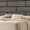 Grooved Panel Contemporary Eastern King Bed with Tapered Legs, Gray