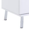 Transitional Wooden Dual Tone End Table with 2 Drawers, White and Brown