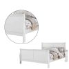 Sleigh Design Full Size Bed with Sleek Legs, White