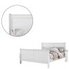 Sleigh Design Full Size Bed with Sleek Legs, White