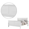 Sleigh Design Full Size Bed with Sleek Legs, White