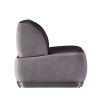 Leatherette Accent Chair with Wingback Design Backrest, Black and Gray