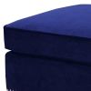 46 Inches Nailhead Trim Velvet Upholstered Ottoman, Blue