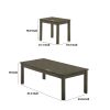 3 Piece Transitional Coffee Table and End Table with Block Legs, Gray