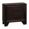 Transitional Wooden Nightstand with Two Spacious Drawers, Brown