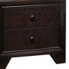 Transitional Wooden Nightstand with Two Spacious Drawers, Brown