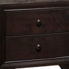 Transitional Wooden Nightstand with Two Spacious Drawers, Brown