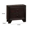 Transitional Wooden Nightstand with Two Spacious Drawers, Brown