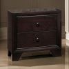 Transitional Wooden Nightstand with Two Spacious Drawers, Brown