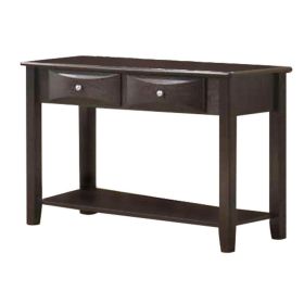 Wooden Console Table with 2 Spacious Drawers, Brown