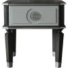 MDF End Table with 1 Drawer and Turned Tapered Legs, Gray and Silver