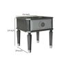 MDF End Table with 1 Drawer and Turned Tapered Legs, Gray and Silver