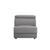 Fabric Upholstered Modular Armless Chair, Dark Gray