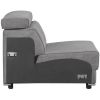 Fabric Upholstered Modular Armless Chair, Dark Gray