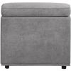 Fabric Upholstered Modular Armless Chair, Dark Gray