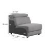 Fabric Upholstered Modular Armless Chair, Dark Gray