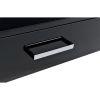 Writing Desk with MDF 2 Drawers and Metal Legs, Black and Chrome