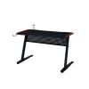MDF Gaming Table with Cup and Controller Holders, Black