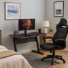 MDF Gaming Table with Cup and Controller Holders, Black