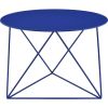 Accent Table with Open Geometric Base and Round Top, Blue