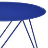 Accent Table with Open Geometric Base and Round Top, Blue