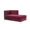 Chaise with Velvet Upholstery and Metal Legs, Red