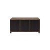 Coffee Table with 2 Barn Sliding Glass Doors and Pull Out Tray, Brown