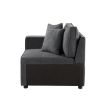Modular Left Facing Chair with Loose Back Pillow, Gray