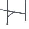 Wood Side Table, Oval Tempered Glass Top, Metal Pipe Style Legs, Clear Glass
