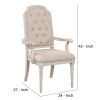 Arm Chair with Padded Seat and Button Tufts