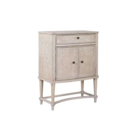 Wine Cabinet with 2 Doors and Lift Top Storage, Antique White