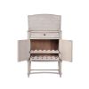 Wine Cabinet with 2 Doors and Lift Top Storage, Antique White