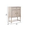 Wine Cabinet with 2 Doors and Lift Top Storage, Antique White