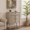 Wine Cabinet with 2 Doors and Lift Top Storage, Antique White