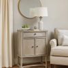 Wine Cabinet with 2 Doors and Lift Top Storage, Antique White