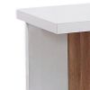 End Table with Open Bottom Parted Shelf, White and Brown