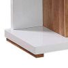 End Table with Open Bottom Parted Shelf, White and Brown