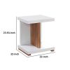 End Table with Open Bottom Parted Shelf, White and Brown