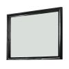 Mirror with Wooden Frame and Molded Detail, Black