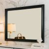 Mirror with Wooden Frame and Molded Detail, Black