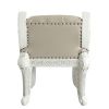 Vanity Stool with Nailhead Trim and Queen Anne Legs, White
