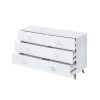 Dresser with 6 Drawers and Angled Metal Feet, White