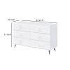 Dresser with 6 Drawers and Angled Metal Feet, White