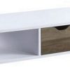 Coffee Table with Melamine Paper Veneer Top and 1 Drawer, White